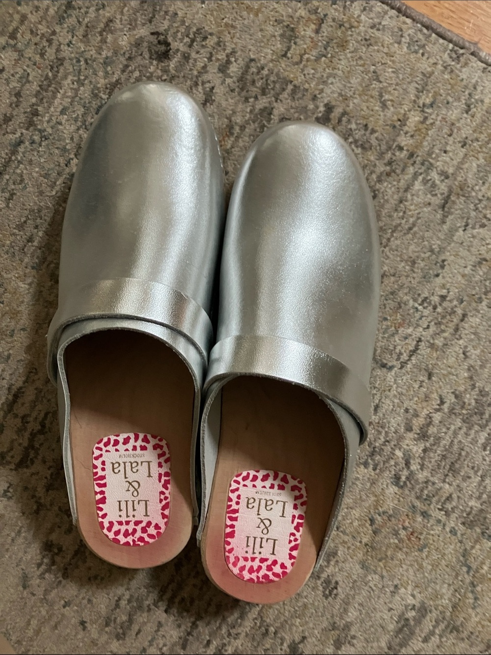 Women's Metallic Silver Slip-On Clogs